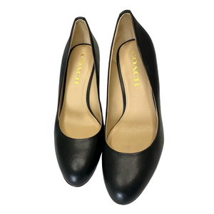 Coach Rosey Black Leather Pumps Size 5B Classic Stiletto Heels